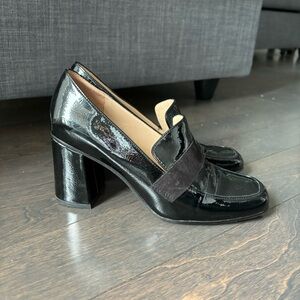 Vintage patent leather loafer heels